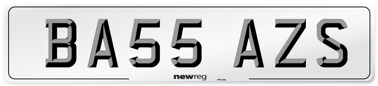 BA55 AZS Number Plate from New Reg